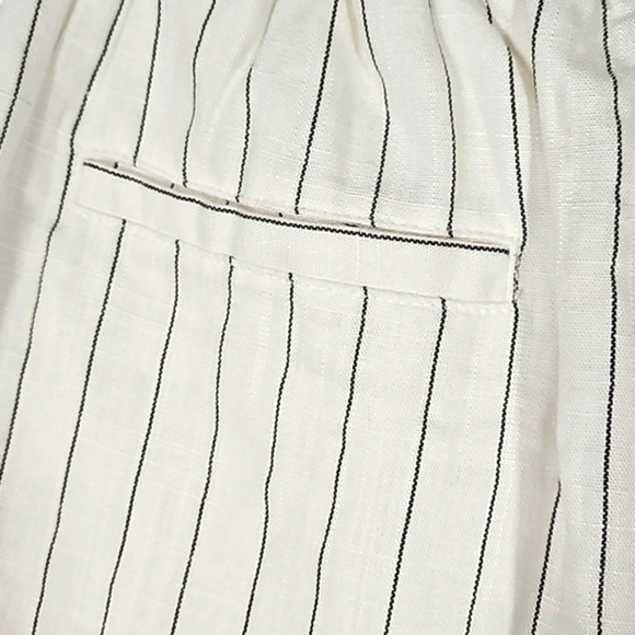 Steve Madden Jessa Linen-Blend White Striped Pull-on Shorts Size S - Picture 6 of 8